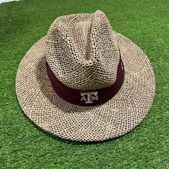 Texas A&M Adidas Hat S/M Aggie Football Straw Hat Sun Hat Never Worn Gambler Hat - Picture 1 of 9
